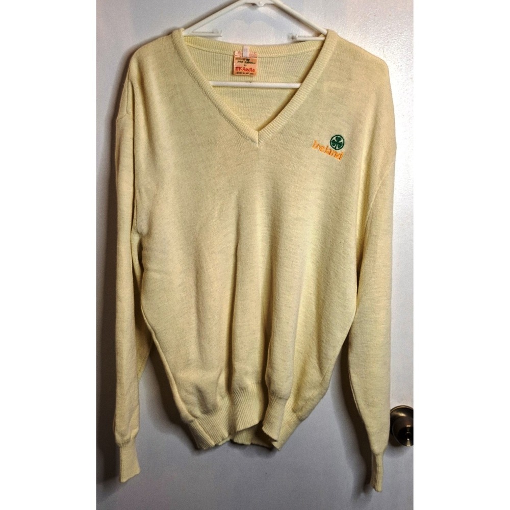 Genuine Irish Knitwear by McArdle Men's Mustard Long sleeve sweater size 46 XL‎